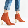 LAMINATED LEATHER HIGH HEEL ANKLE BOOTS